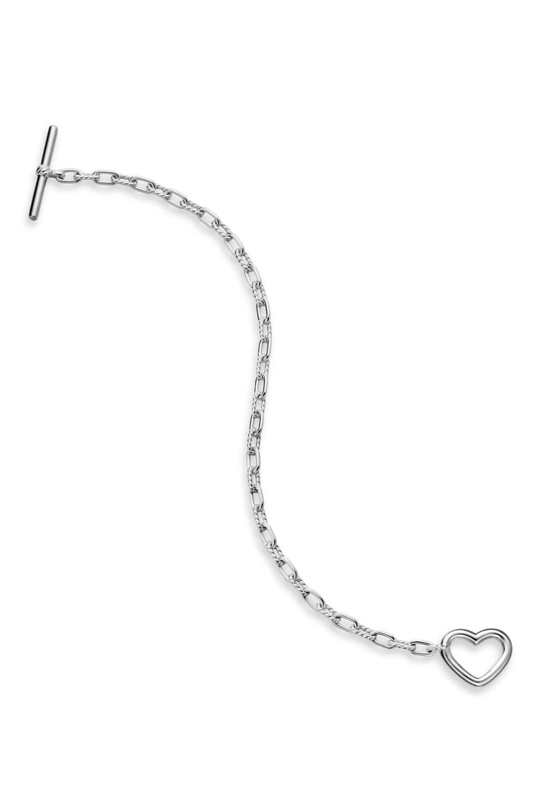 DY Madison Sterling Silver Heart Toggle Chain Bracelet, 3mm, Alternate, color, SILVER
