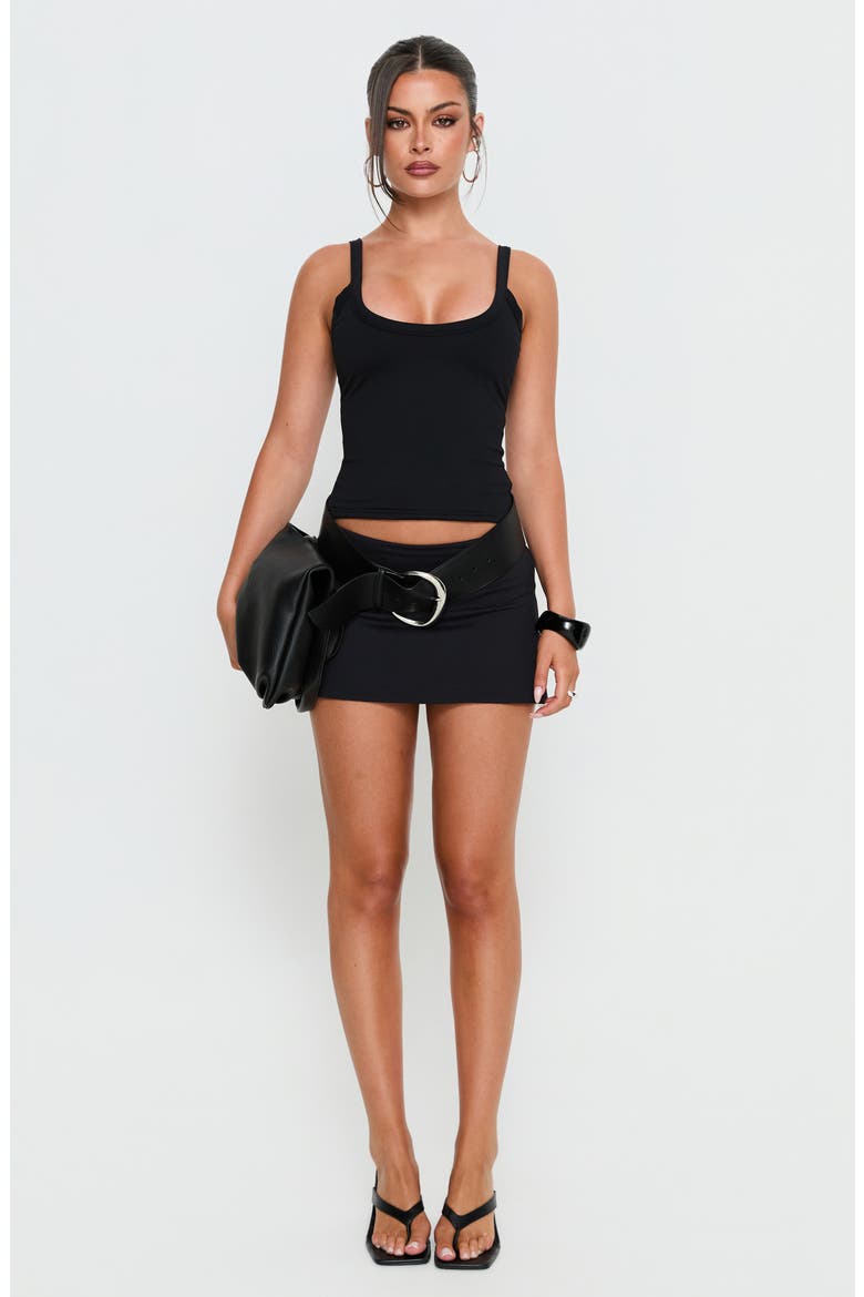 Kasper Scoop Neck Tank, Alternate, color, BLACK