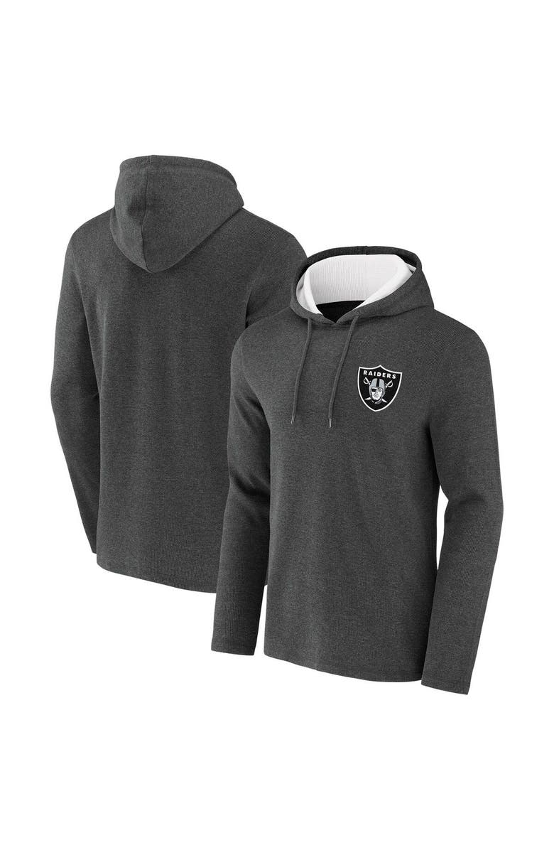 NFL X DARIUS RUCKER Men's NFL x Darius Rucker Collection by Fanatics Heathered Charcoal Las Vegas Raiders Waffle Knit Pullover Hoodie, Main, color, Heather Charcoal