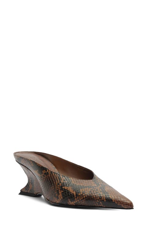 Siena Pointed Toe Wedge Mule