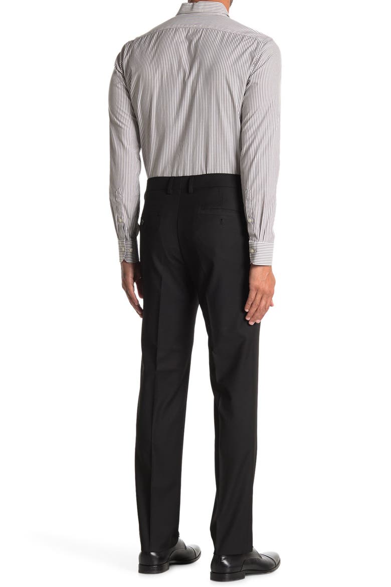 Texture Weave Slim Fit Dress Pant, Alternate, color, BLACK