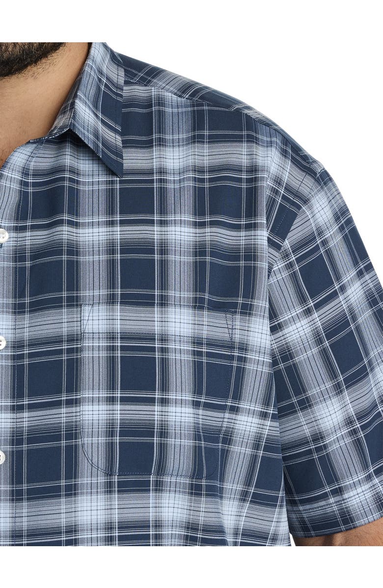 Harbor Bay by DXL Big & Tall Large Plaid Microfiber Sport Shirt, Alternate, color,
