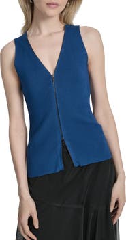 DKNY Two-Way Zip Knit Vest