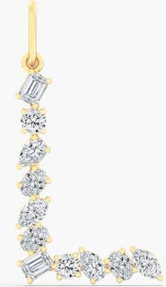 Everlee Multi-Shape Letter "L" Lab Diamond Charm in 14K