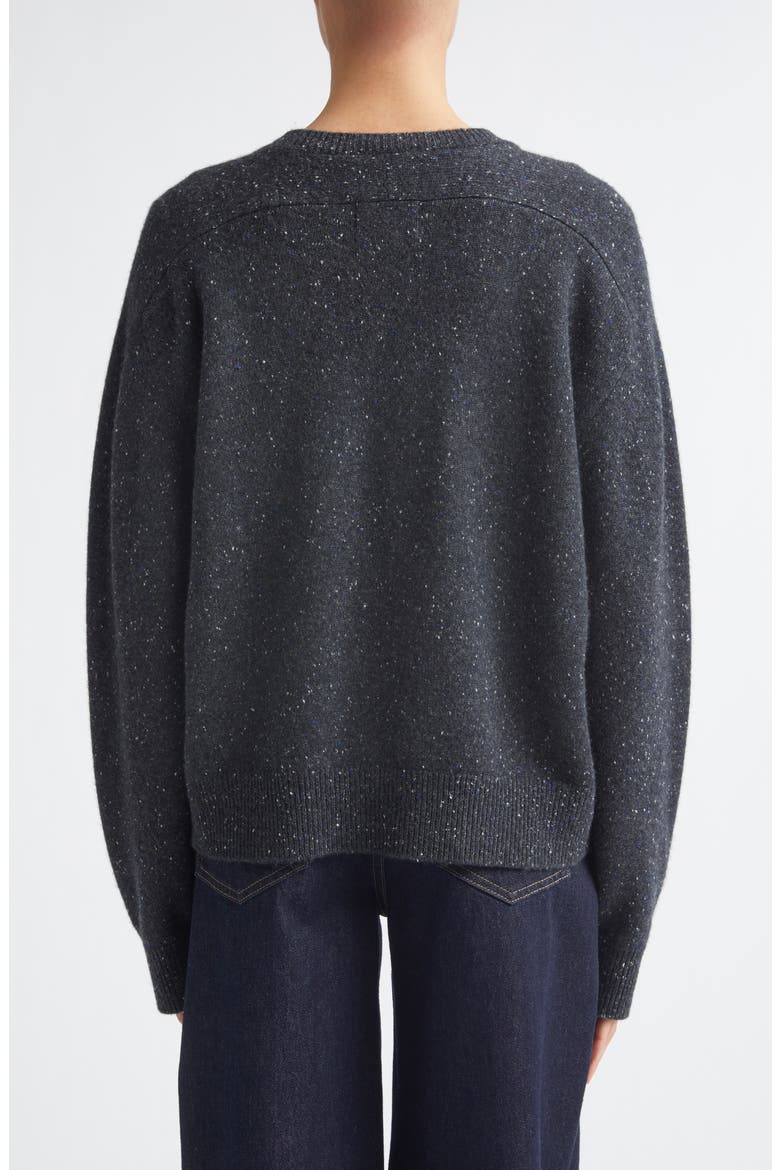 Malo Saddle Sleeve Cashmere Cardigan, Alternate, color, PEPPERED ANTHRACITE