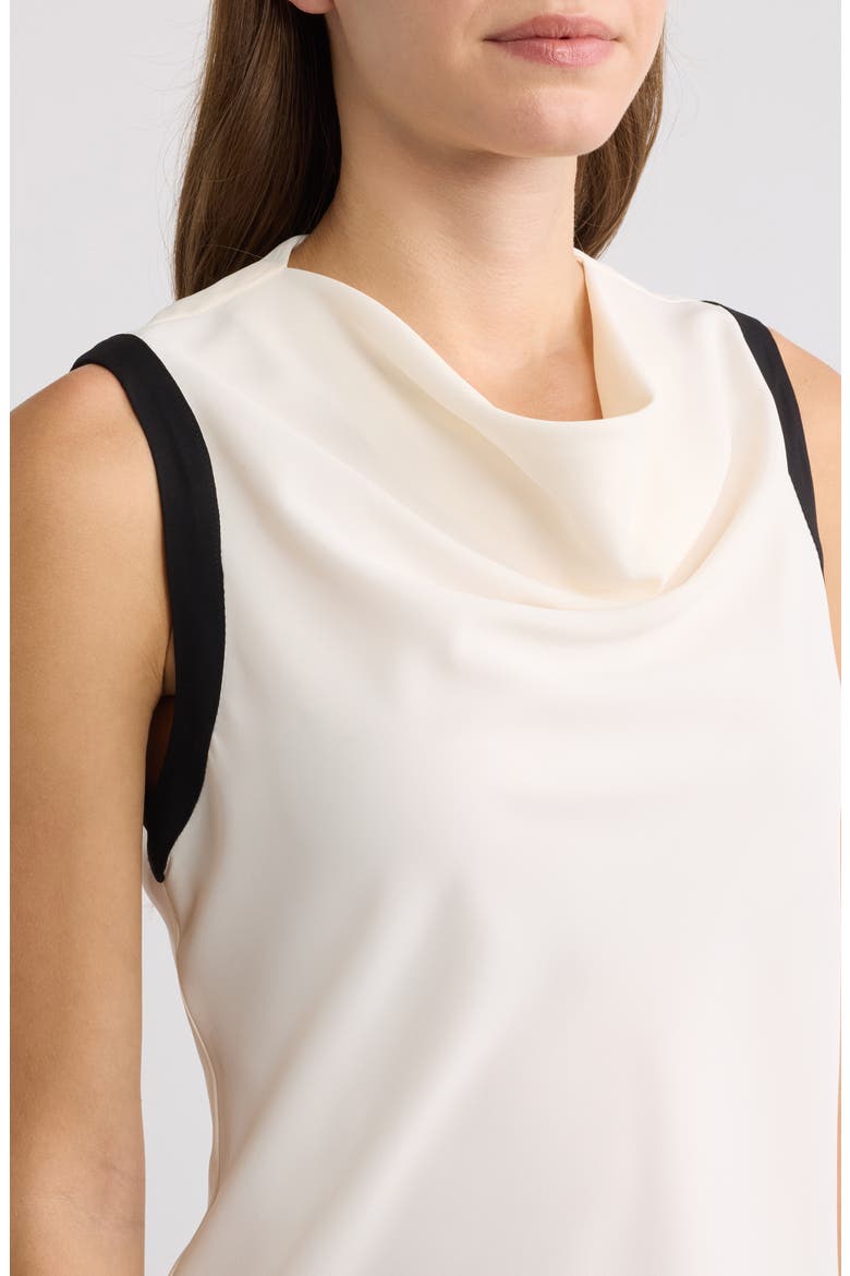 Cowl Neck Sleeveless Top, Alternate, color, WHITE DOVE / ANNE BLACK