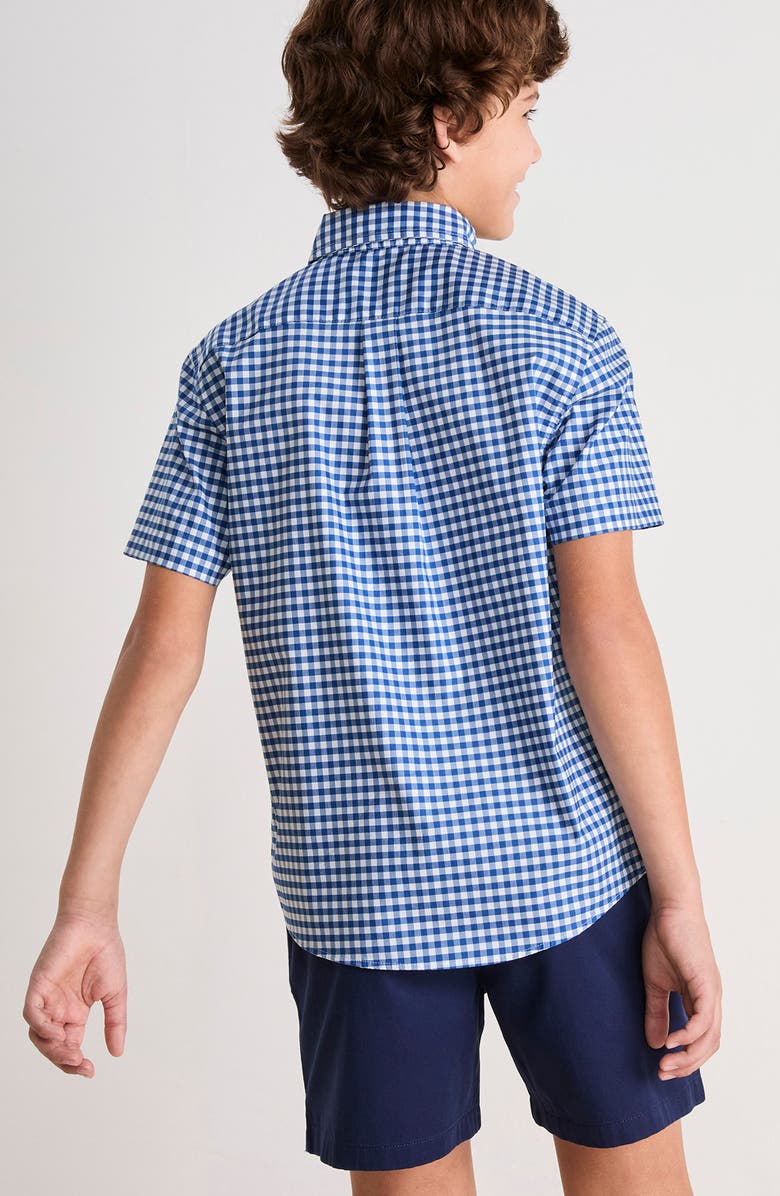 vineyard vines Kids' On-The-Go brrr° Short Sleeve Cotton Button-Down Shirt, Alternate, color, 