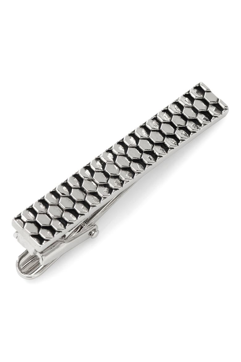 Honeycomb Tie Clip, Main, color, SILVER