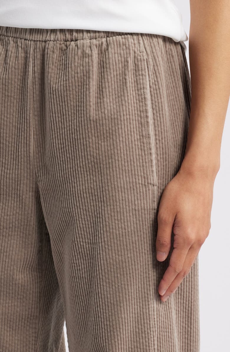 Eileen Fisher Ankle Length Corduroy Lantern Pants, Alternate, color, Taupe