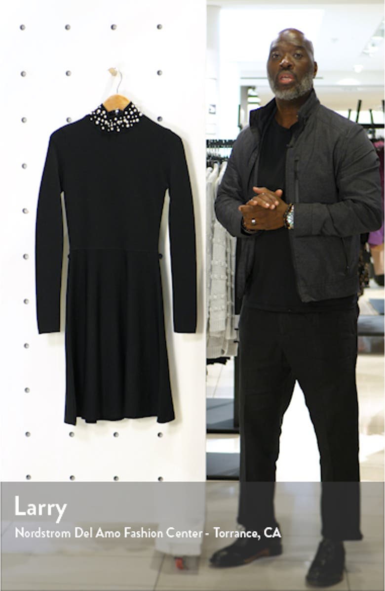 Long Sleeve Fit & Flare Sweater Dress, sales video thumbnail