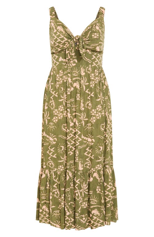 City Chic Vacay Print Sleeveless Maxi Dress