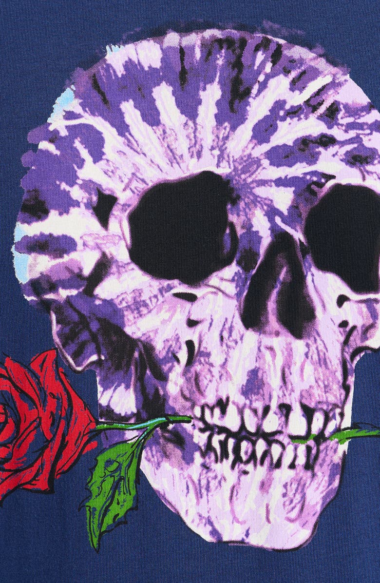 Robert Graham Tie Dye Skull Graphic T-Shirt, Alternate, color, Navy