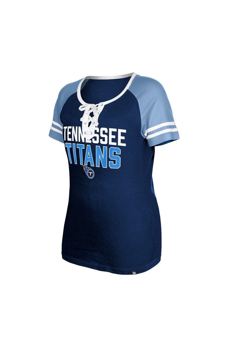 New Era Women's New Era  Navy Tennessee Titans Raglan Lace-Up T-Shirt, Alternate, color, Navy