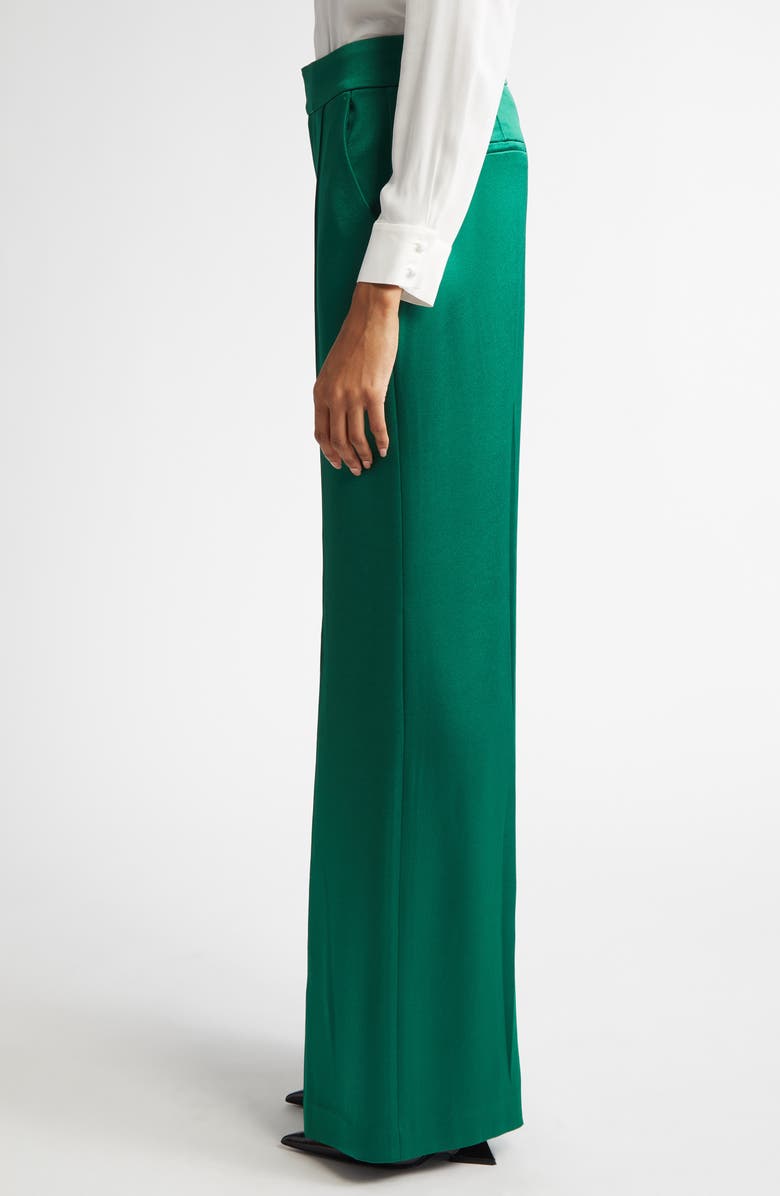 Alice + Olivia Dylan Piped Satin Wide Leg Pants, Alternate, color,