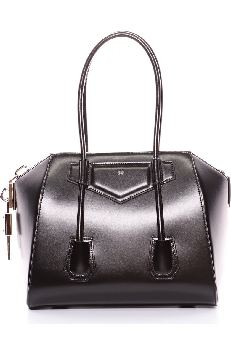 Givenchy Small Antigona Lock Leather Satchel, Main, color,