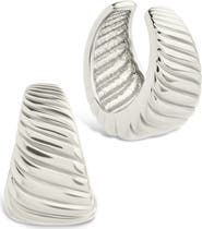 Sterling Forever Beth Twisted Croissant Ear Cuffs