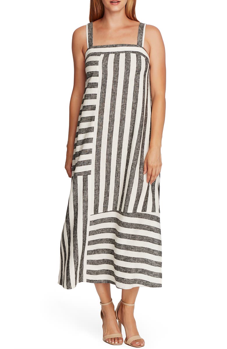 Vince Camuto Stripe Linen Blend Sundress, Alternate, color, 
