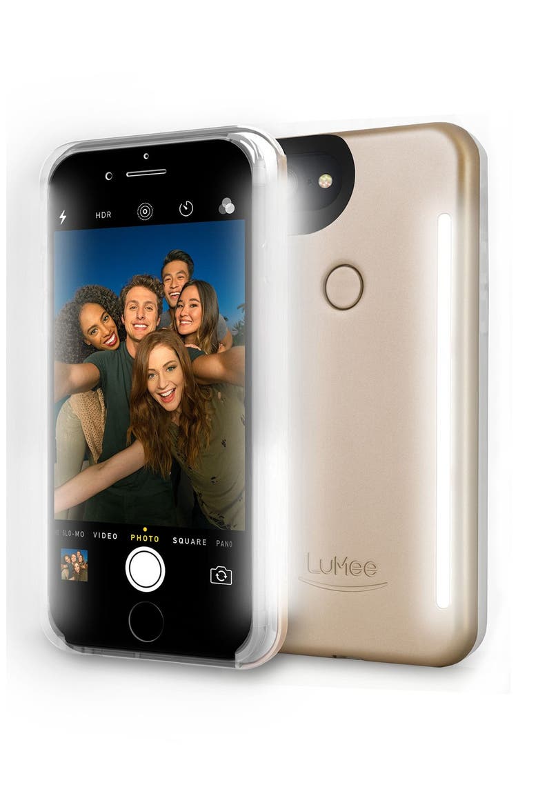 Duo LED Lighted iPhone 6/6s/7/8 & 6/6s/7/8 Plus Case, Main, color, GOLD MATTE