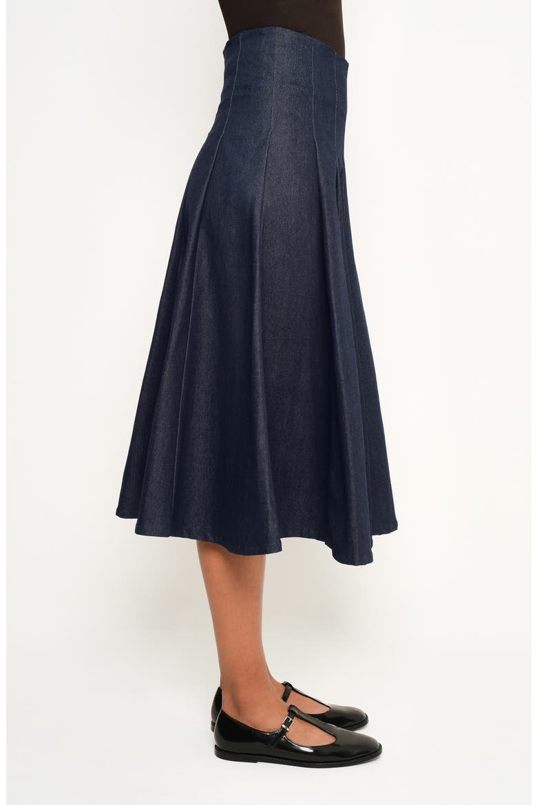 Echo A-Line Denim Skirt, Alternate, color, NAVY