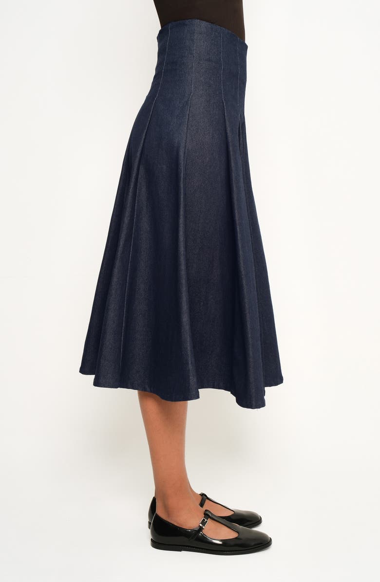 The Lulo Project Echo A-Line Denim Skirt, Alternate, color, Navy