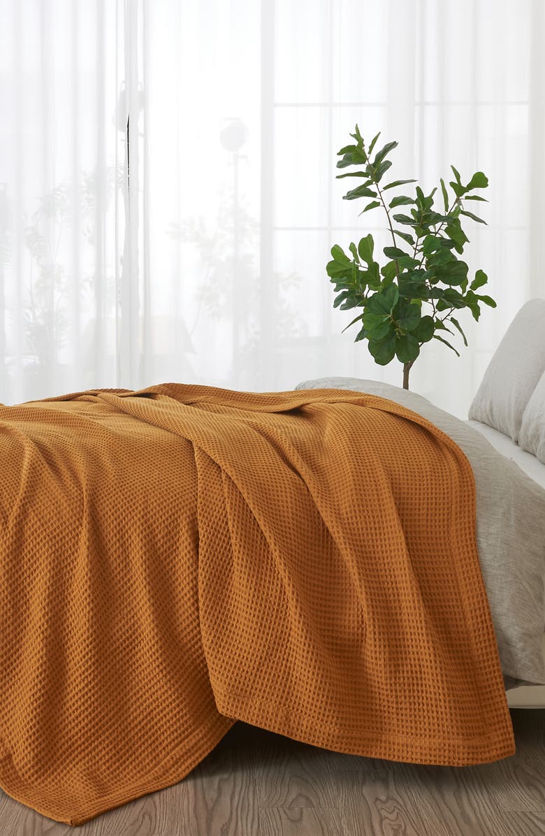 Patina Vie Maison Cotton Waffle Weave Blanket, Alternate, color, Bronze