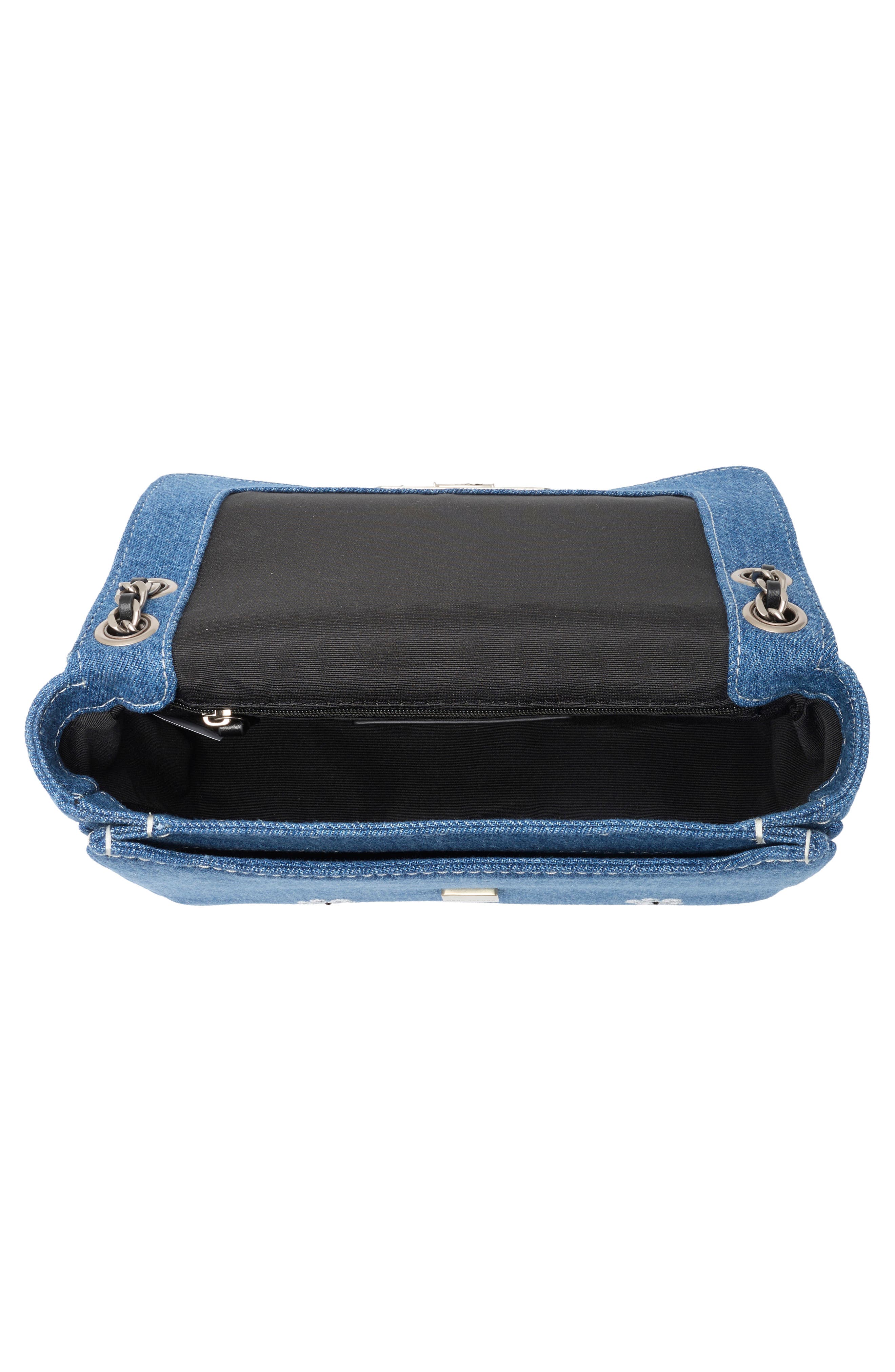Denim Sequin Daisy Shoulder Bag, Alternate, color, MEDIUM DENIM