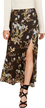 matty m. Floral-Printed Button Chiffon Maxi Skirt