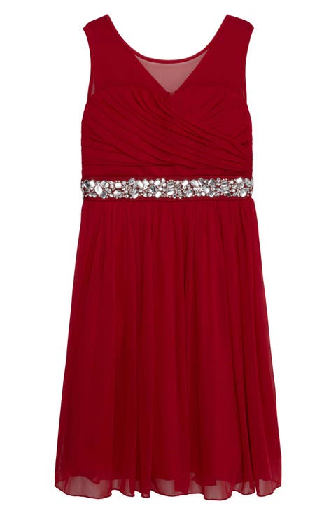 Kids' Embellished Illusion Party Dress (Big Kid)