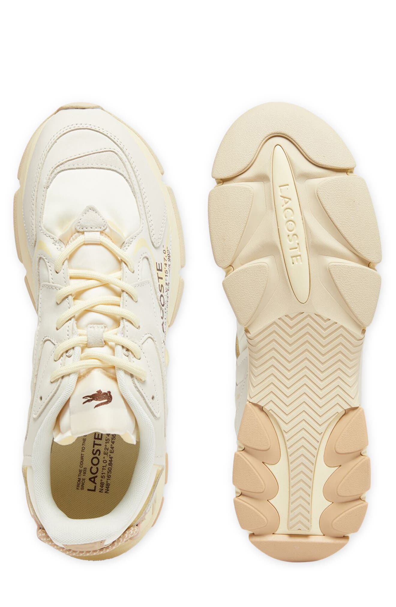 Lacoste L003 Neo 125 Sneaker, Alternate, color, Off White/ Light Brown