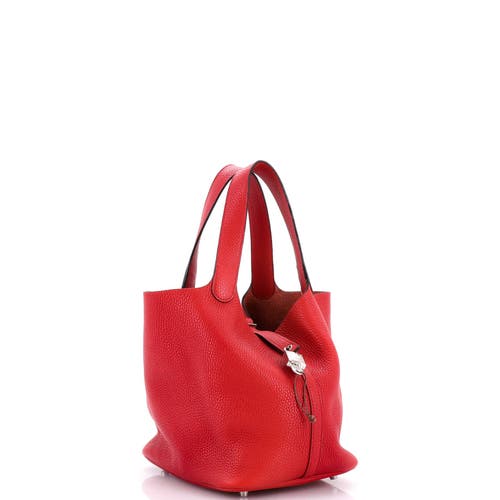Pre-owned Hermes Hermes Picotin Lock Bag Clemence Mm In Red