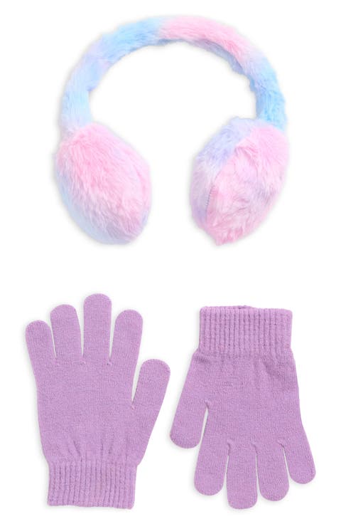 Kids' Faux Fur Earmuffs & Gloves Set (Big Kid)