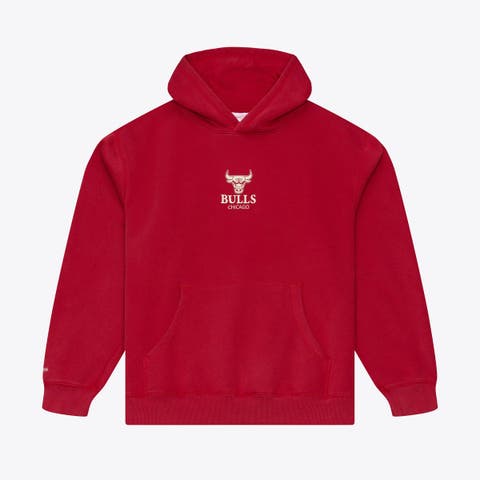 Men's Mitchell & Ness Red Chicago Bulls Core Fleece Hoodie