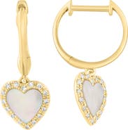 EFFY Diamond and Mother-of-Pearl Heart Drop Earrings