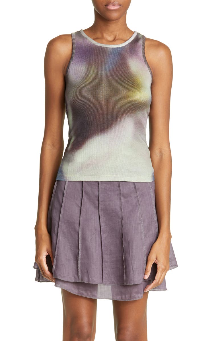 Paloma Wool Floe Print Organic Cotton Rib Tank Top, Main, color, 