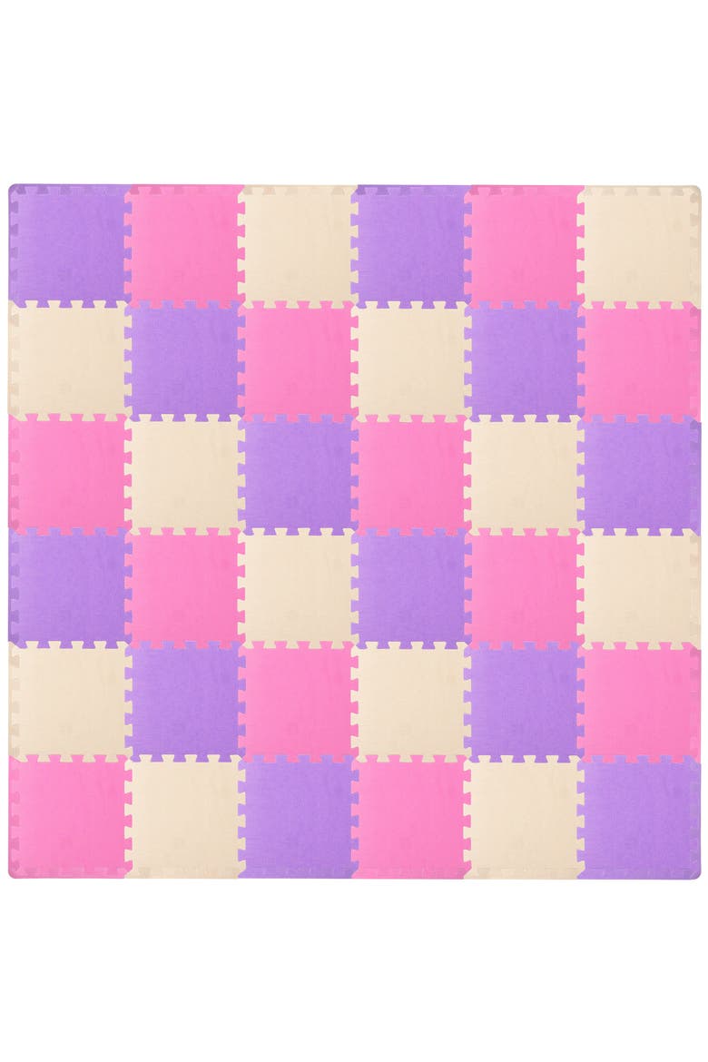 Kids Solid Floor Play Mat, Main, color, Pink-Purple-Beige