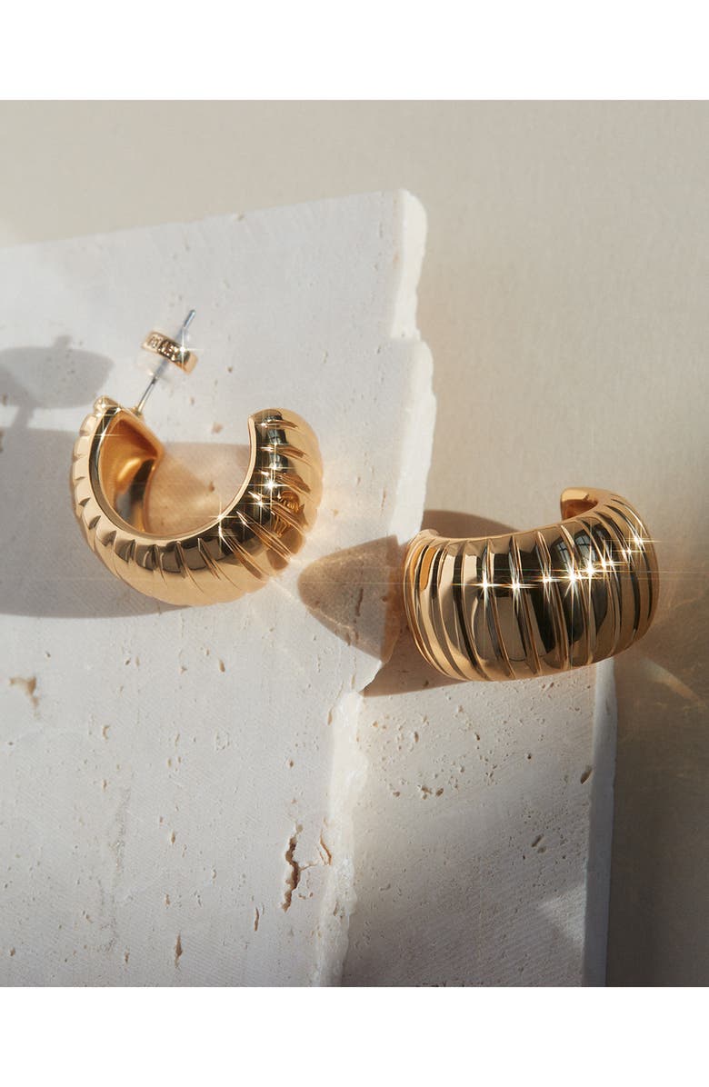 Luv AJ Remy Ridged Hoop Earrings, Alternate, color, Gold