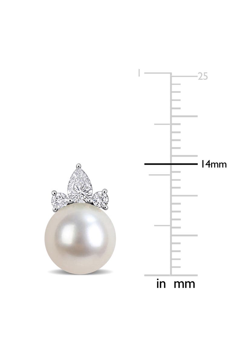 Cultured Pearl & Diamond Earrings 14k, Alternate, color, Akoya Pearl