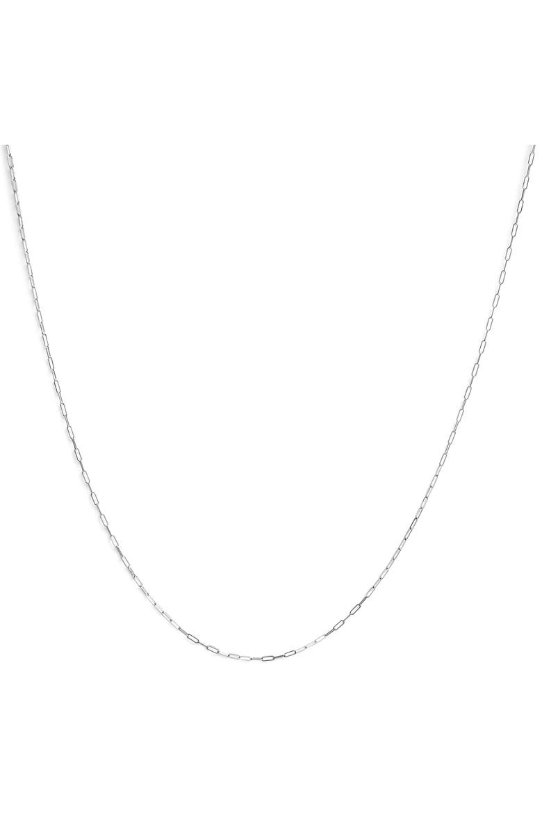 Haus of Brilliance Unisex Solid 14K Gold 1.5mm Paperclip Chain Necklace, Main, color, White