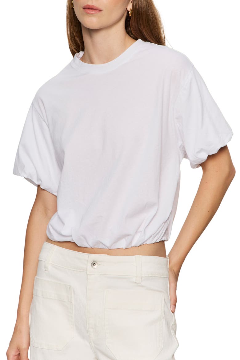 Pleated Bubble Top, Alternate, color, WHITE