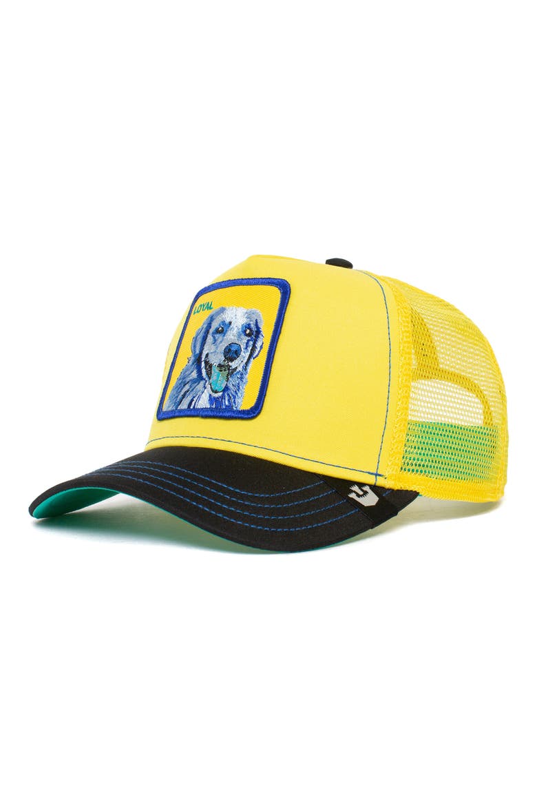 Doggy Trip Patch Trucker Hat, Alternate, color, YELLOW