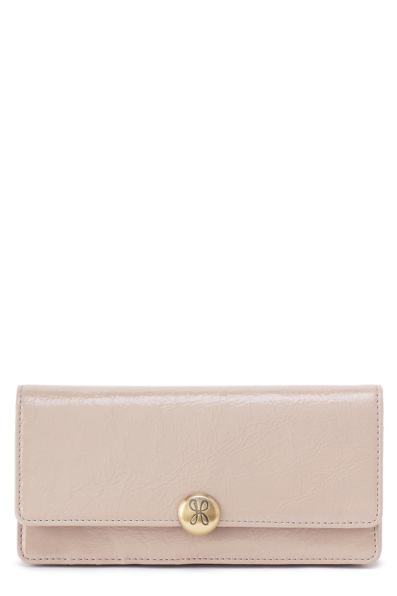 Large Hutton Leather Continental Wallet, Main, color, STONE GLOSS