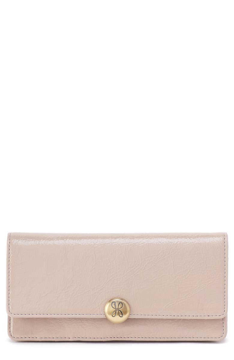 HOBO Large Hutton Leather Continental Wallet, Main, color, Stone Gloss