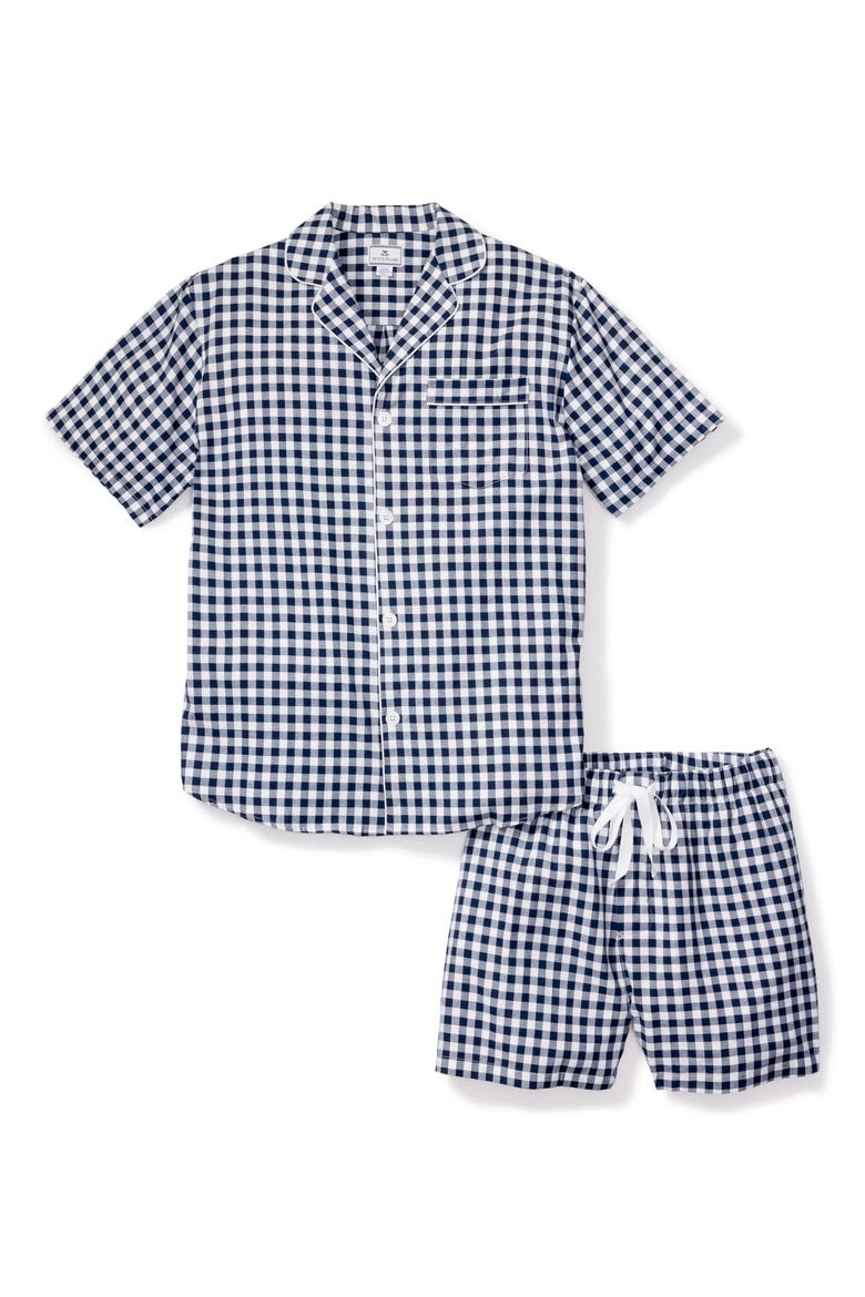 Gingham Short Set, Main, color, NAVY