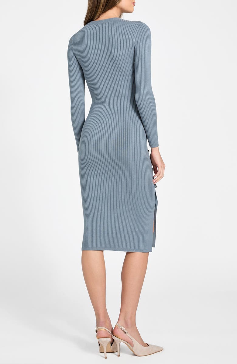 GUESS Ribbed Long Sleeve Sweater Dress, Alternate, color, Blue