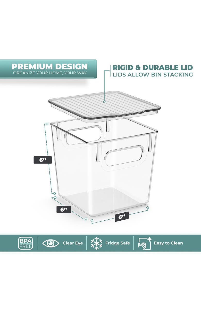 SORBUS 4-Pack Plastic Bins with Lids, Alternate, color, 