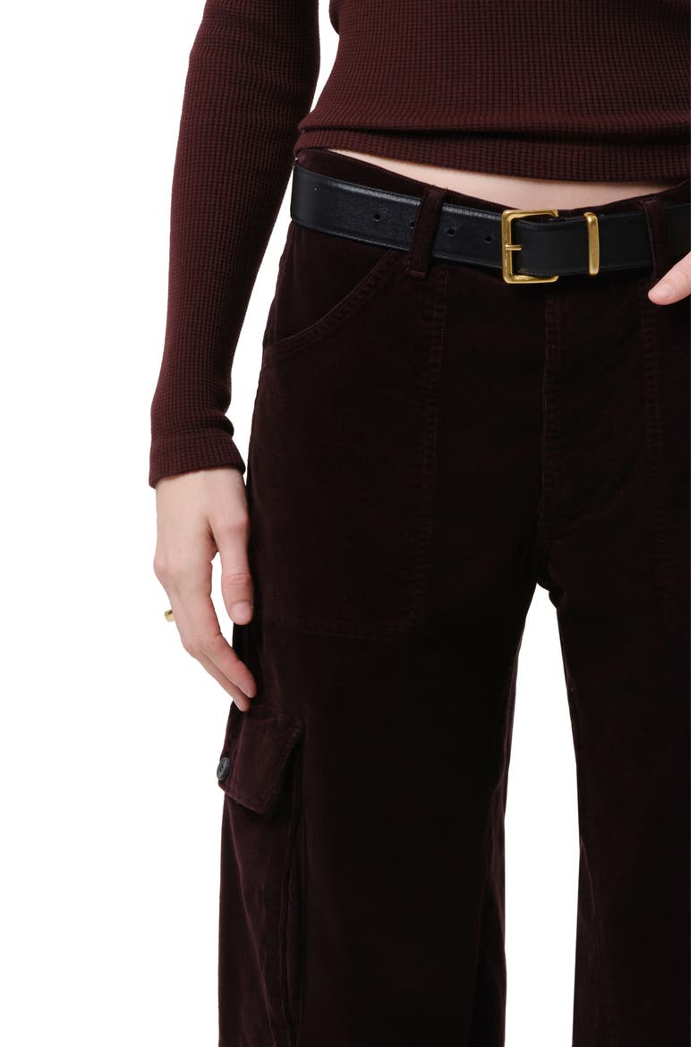 Thassos Twisted Seam Utility Corduroy Wide Leg Pants, Alternate, color, BARRISTER DARK BROWN