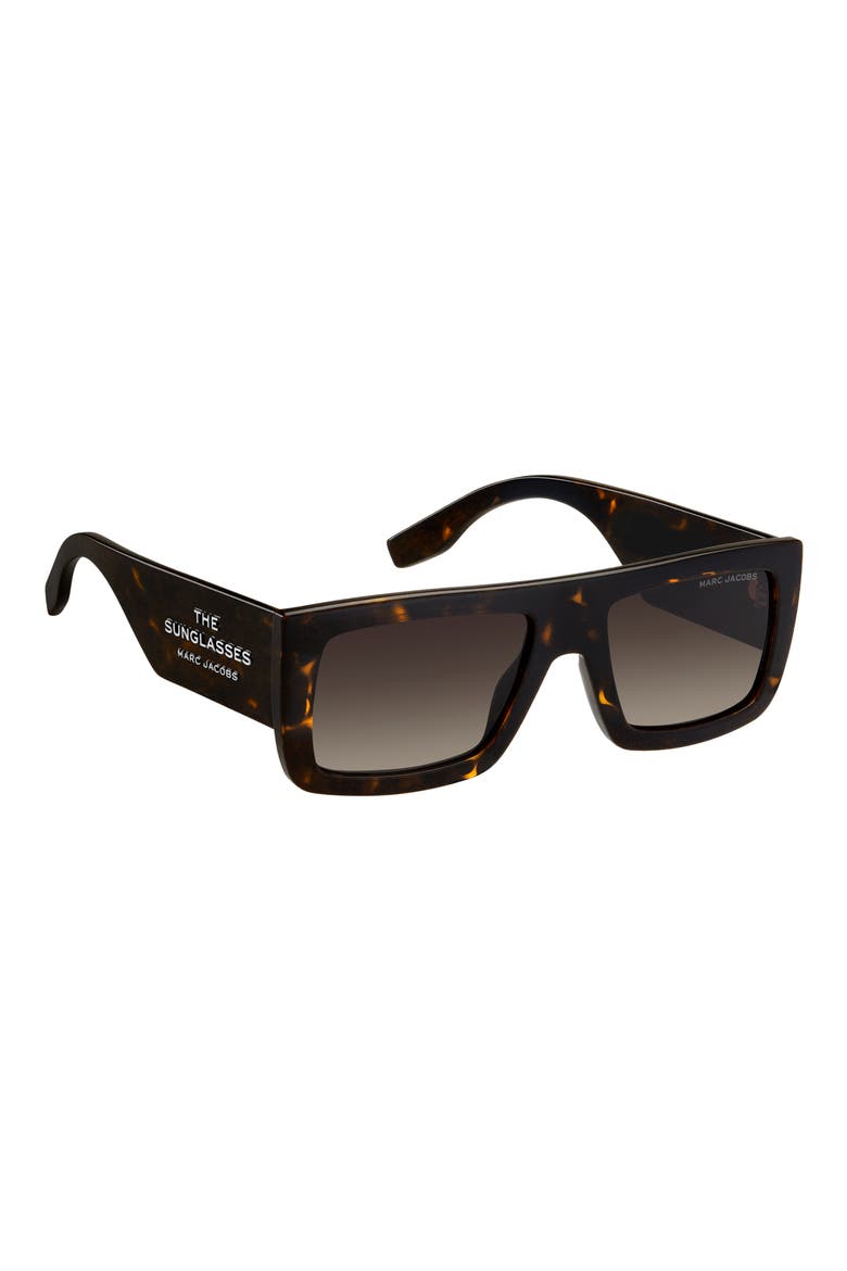 53mm Gradient Rectangular Sunglasses, Alternate, color, HAVANA/ BROWN SF