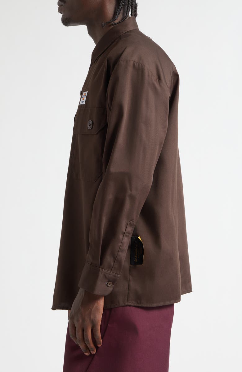 Undercover x Dickies Button-Up Work Shirt, Alternate, color, Brown