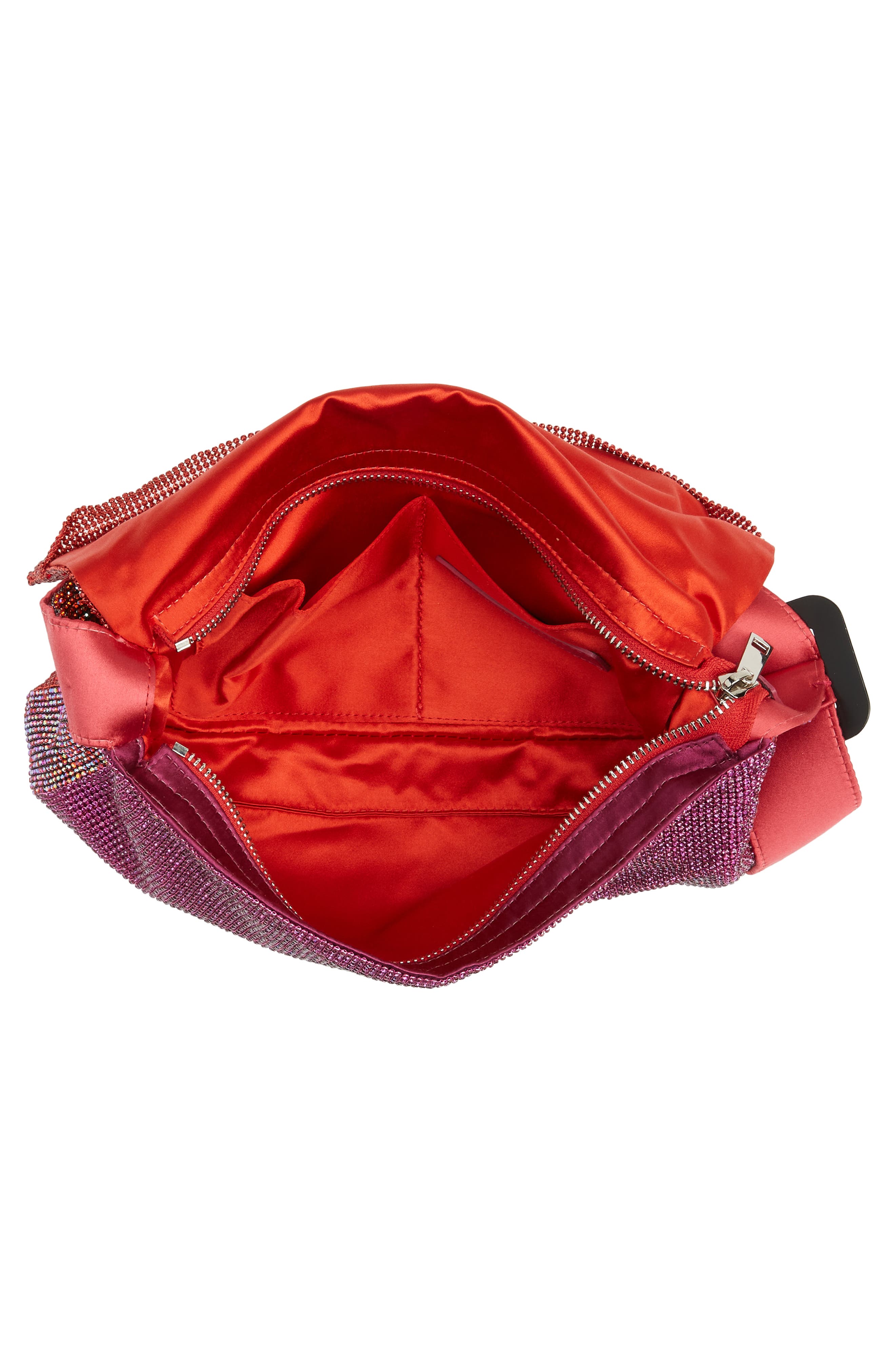 Benedetta Bruzziches Vitty La Grande Colorblock Crystal Mesh Shoulder Bag, Alternate, color, 