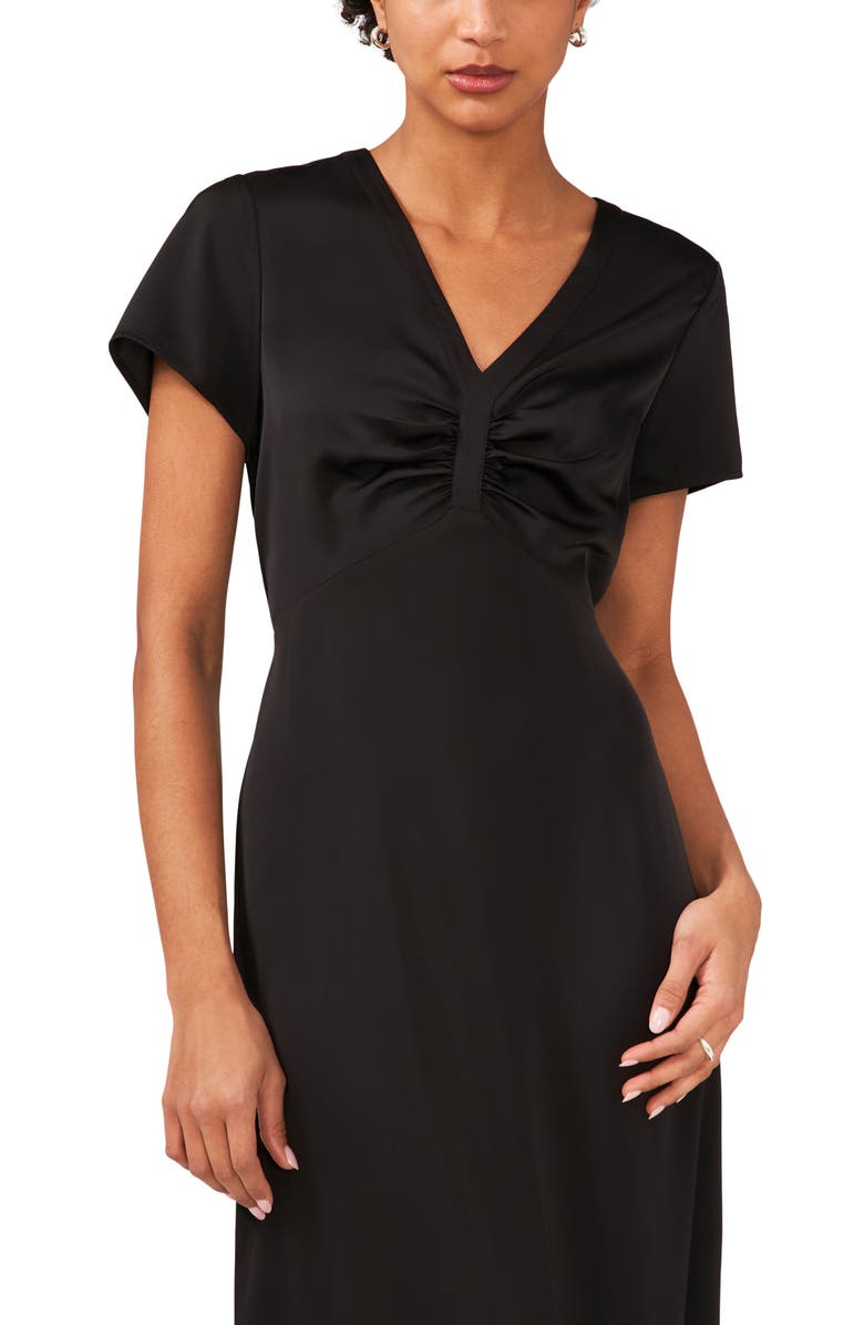 Halogen<sup>®</sup> Ruched V-Neck Midi Dress, Alternate, color,